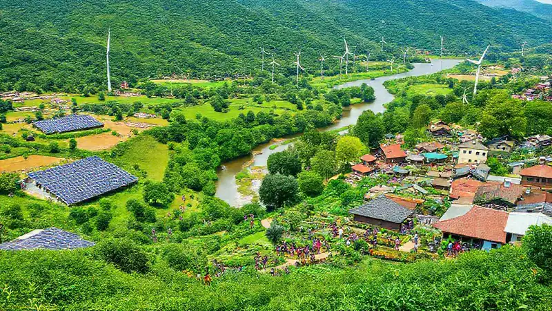 Un paisaje sostenible y armonioso brilla