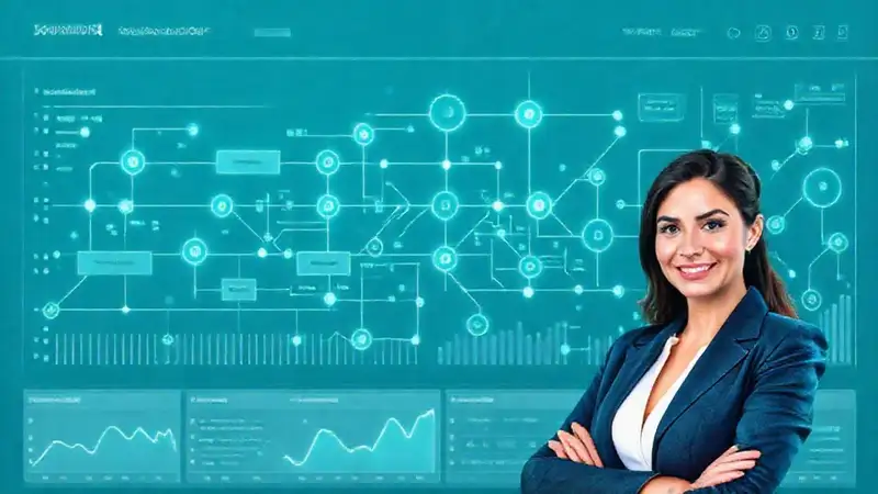 Una mujer de negocios presenta datos digitales