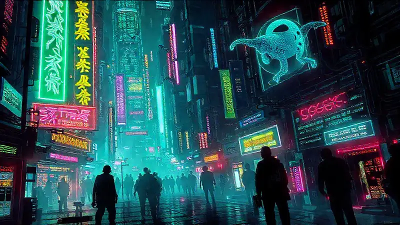 Ciudad cibernética futurista