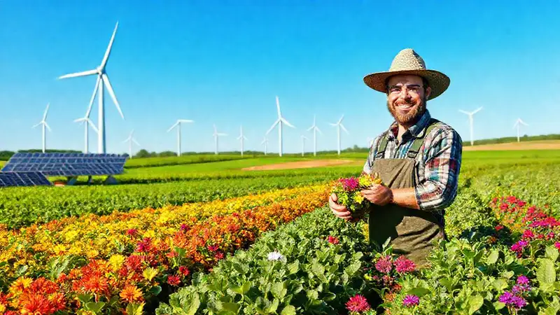 Una granja sostenible irradia esperanza verde