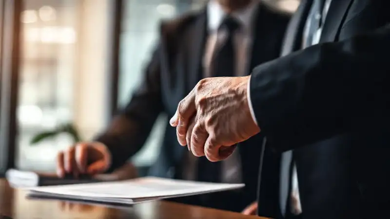 Negociación profesional con tensión sutil