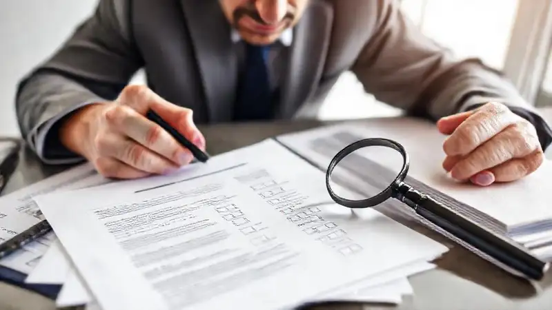 Un profesional revisa documentos legales