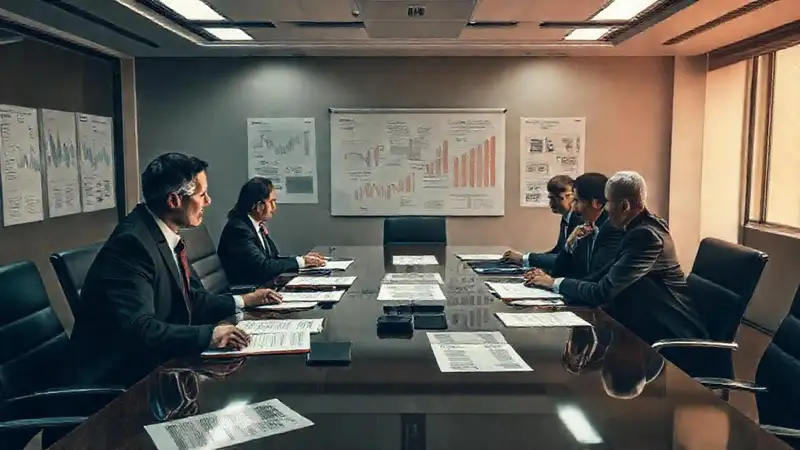 El consejo corporativo analiza finanzas serias