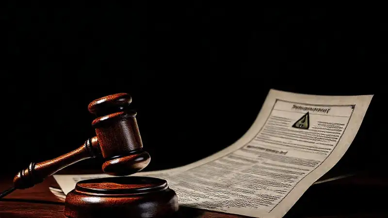 Contrato legal y advertencias en sombras