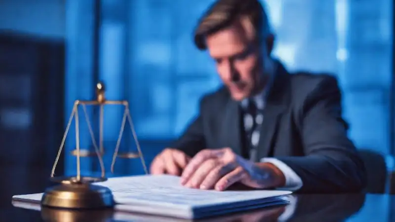 Contrato legal, líneas brillantes, seriedad profesional