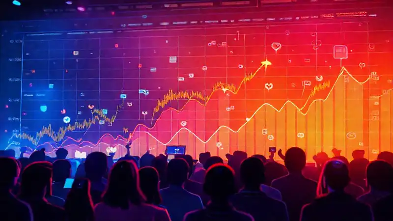 Gráficos de acciones vibrantes conectan digitalmente