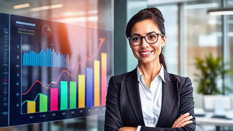 Crecimiento corporativo visualizado con éxito