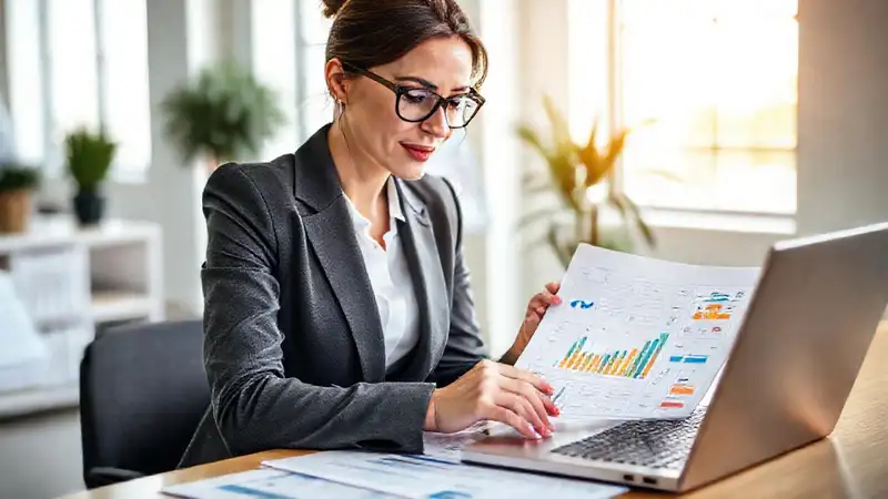 La empresaria analiza estratégicamente datos