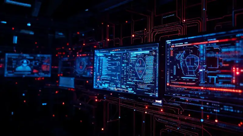 Seguridad digital abstracta y futurista