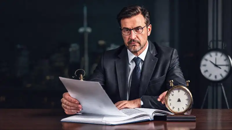 Abogado corporativo en entorno profesional serio