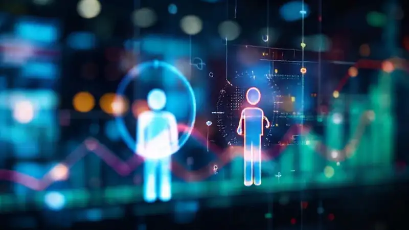 Interfaz digital futurista revela datos cruciales