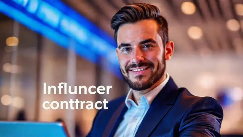 Contrato de influencer: diseño moderno digital