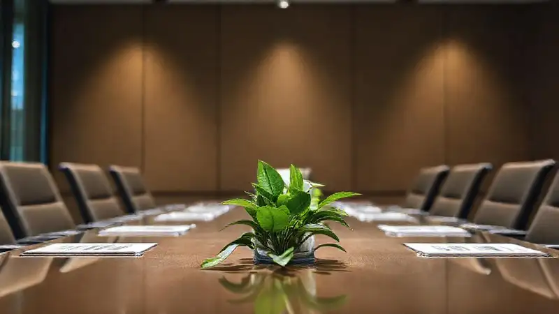 Reunión empresarial sostenible