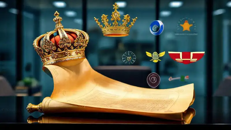 Corona dorada representa poder y riqueza