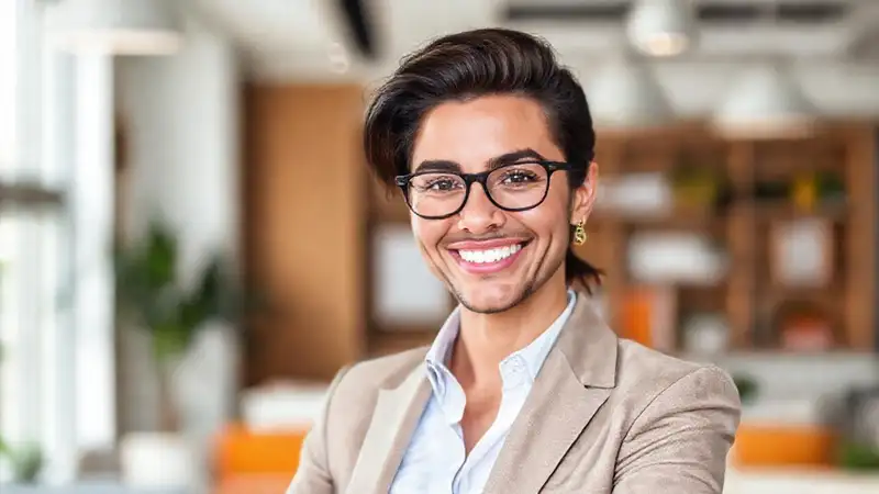 Influencer moderno, elegante y auténtico