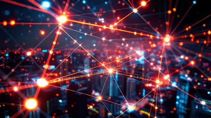 Redes digitales futuristas fluyen intensamente