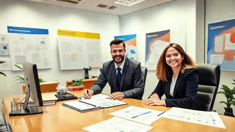 Equipo corporativo planifica con éxito