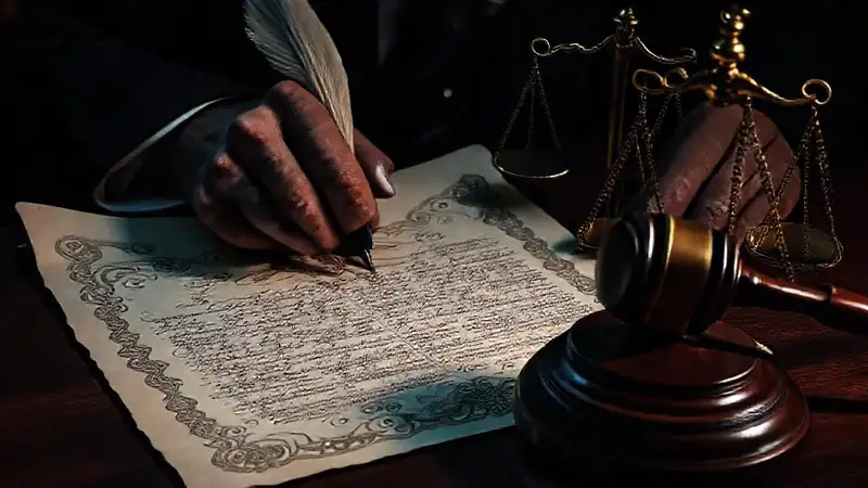 Un contrato legal sombrío se firma