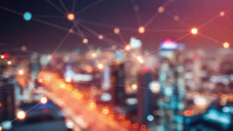 Conexión digital futurista y vibrante