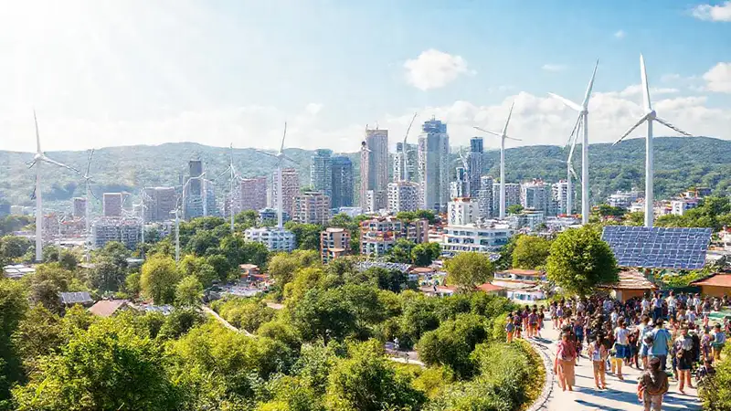 Una ciudad moderna y sostenible brilla