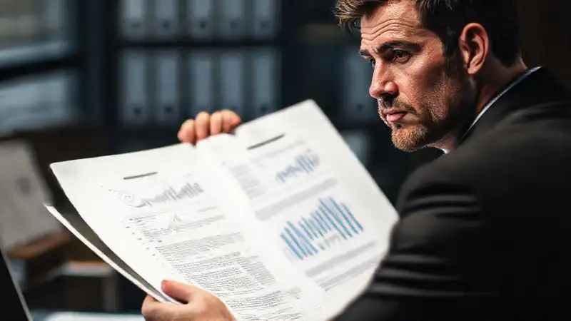 El influencer revisa un contrato legal