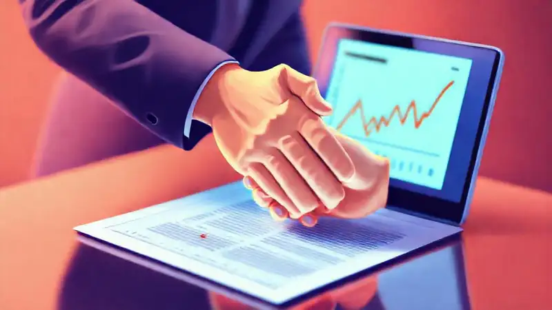 Un contrato profesional visualiza estrategias de marketing