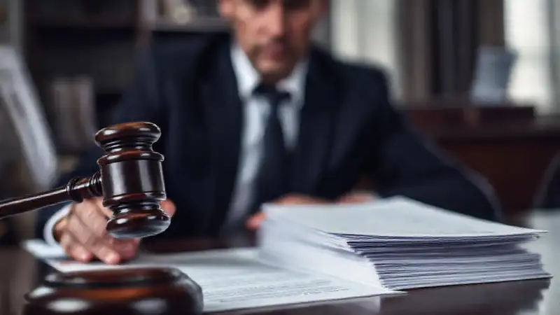 Un abogado firma documentos serios