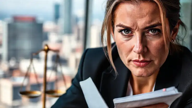 Un abogado serio en entorno legal