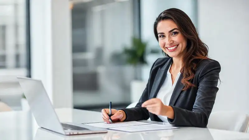 La empresaria firma un contrato con confianza